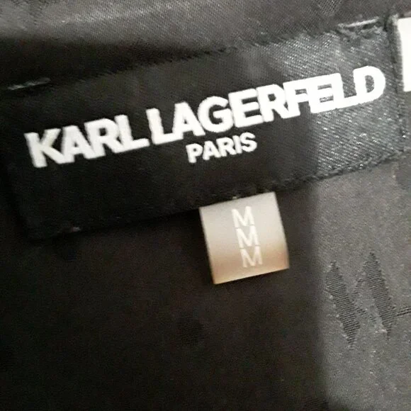 Karl Lagerfeld lovely dark black sleeveless button down top size M - Picture 2 of 10